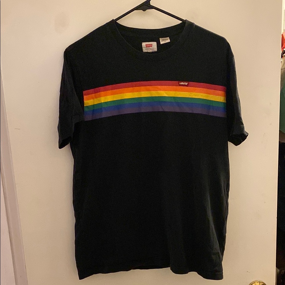 Levi's Black Rainbow Stripe Short Sleeve Tee